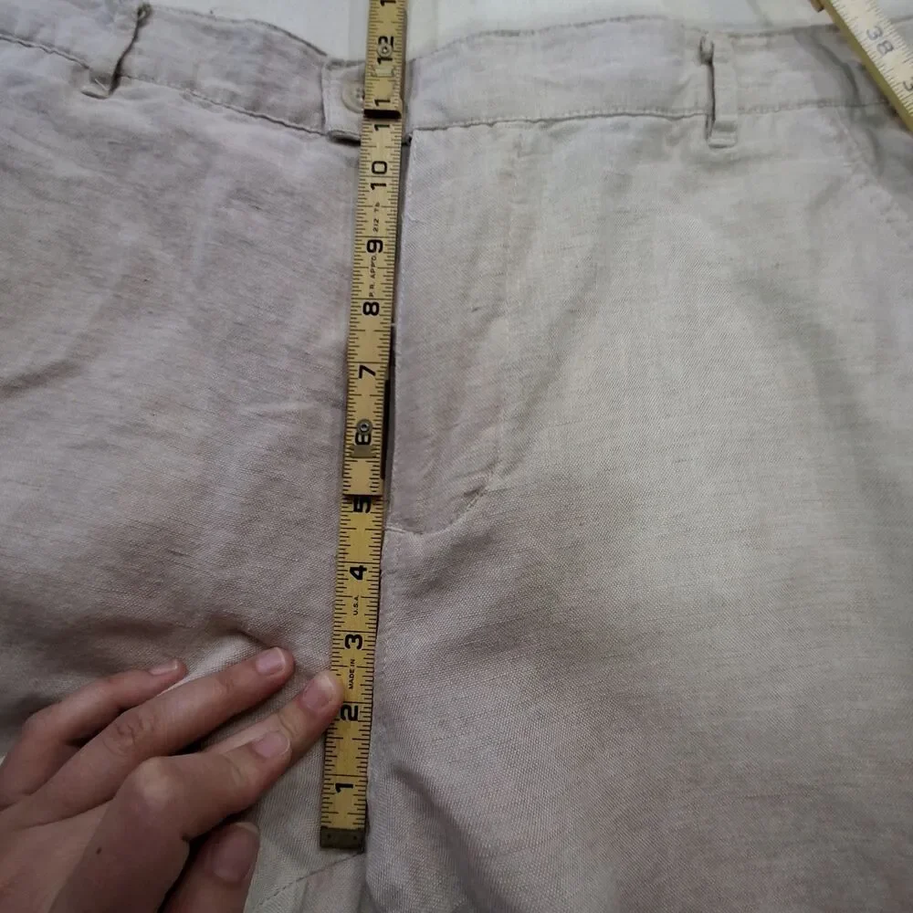 Bohio Linen Blend Tan Pants Chinos Mens 38x32 Casual Beach Summer Officewear